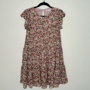 Women's Pink Lily Floral Dress- Small
